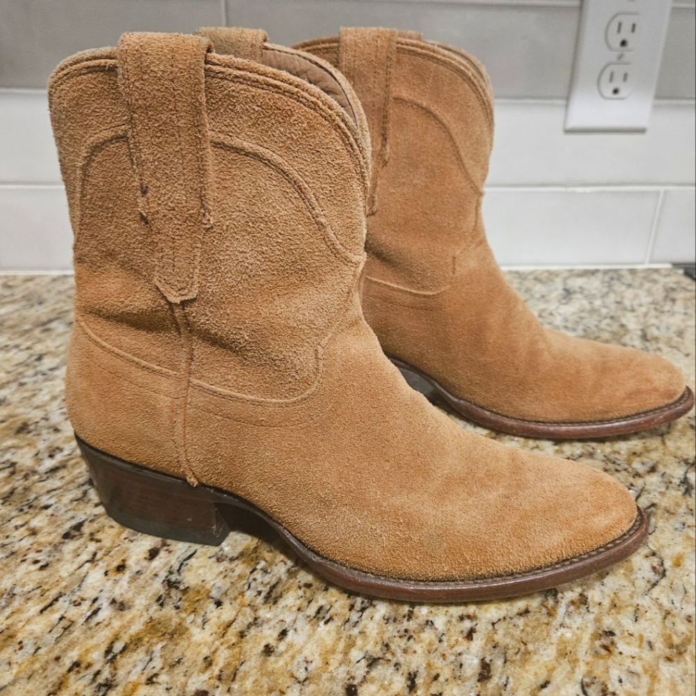 Tecovas Suede Cowboy Boots, 7.5